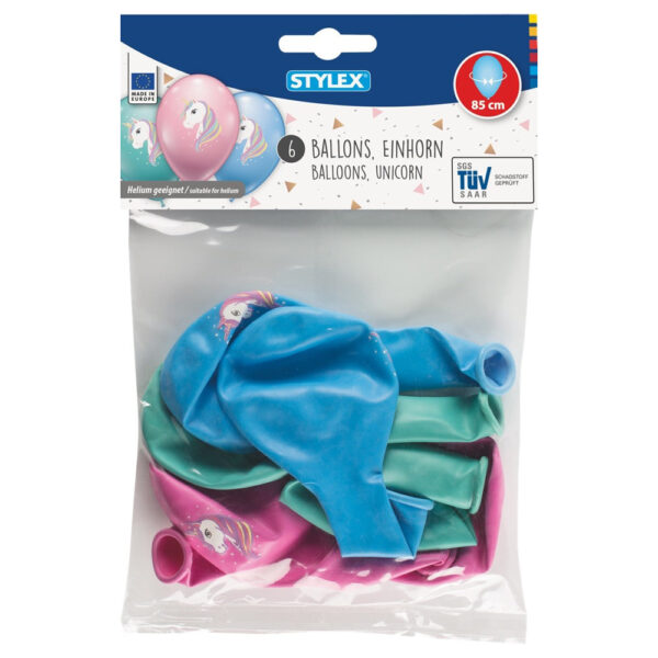 Ballonnen eenhoorn 6 stuks